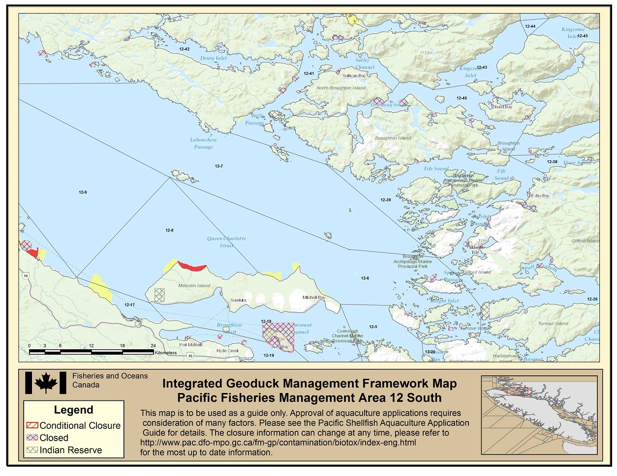 Map: Pacific Region Fisheries Management Area 12 South