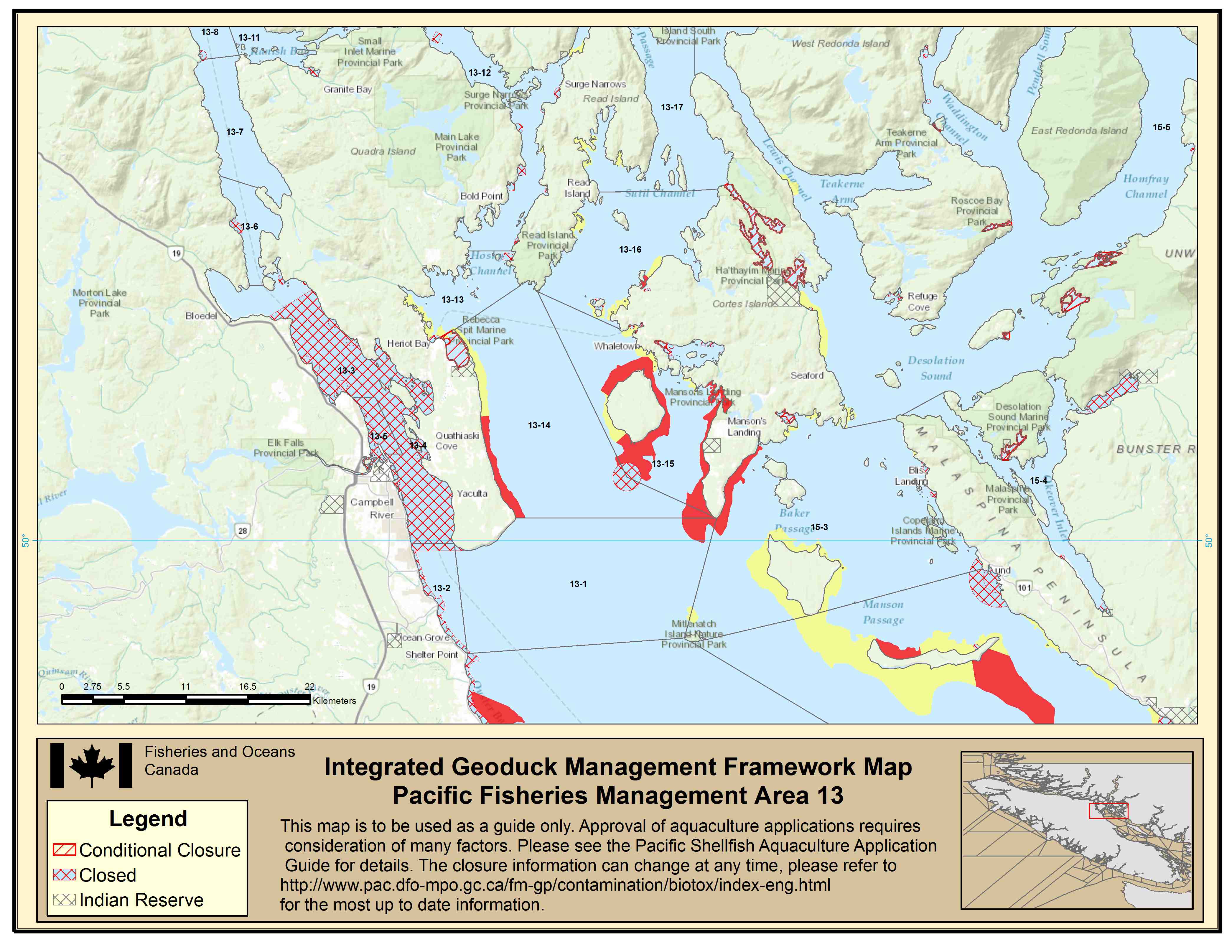 Map: Pacific Region Fisheries Management Area 13