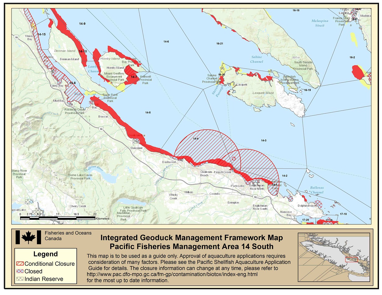 Map: Pacific Region Fisheries Management Area 14 South
