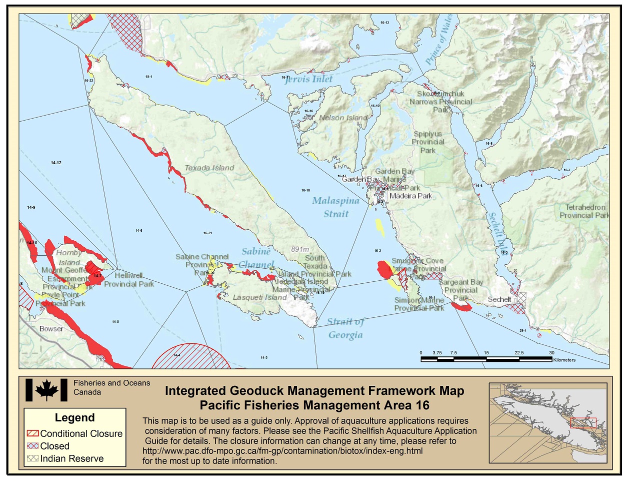 Map: Pacific Region Fisheries Management Area 16