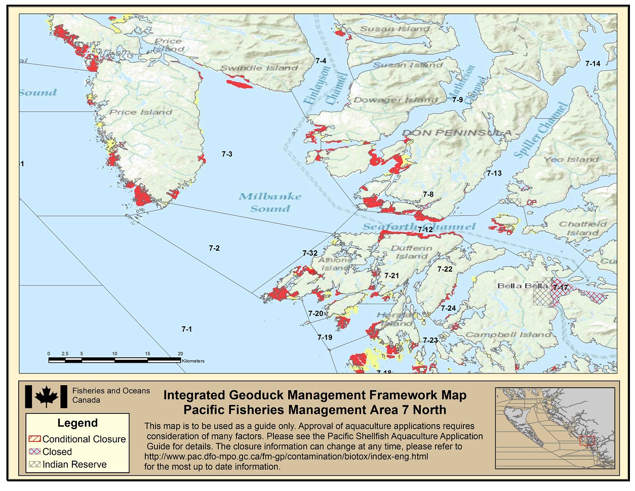 Map: Pacific Region Fisheries Management Area 7 North