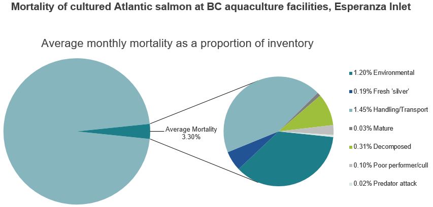 Mortality of cultured Atlantic salmon at BC aquaculture facilities, Esperanza Inlet