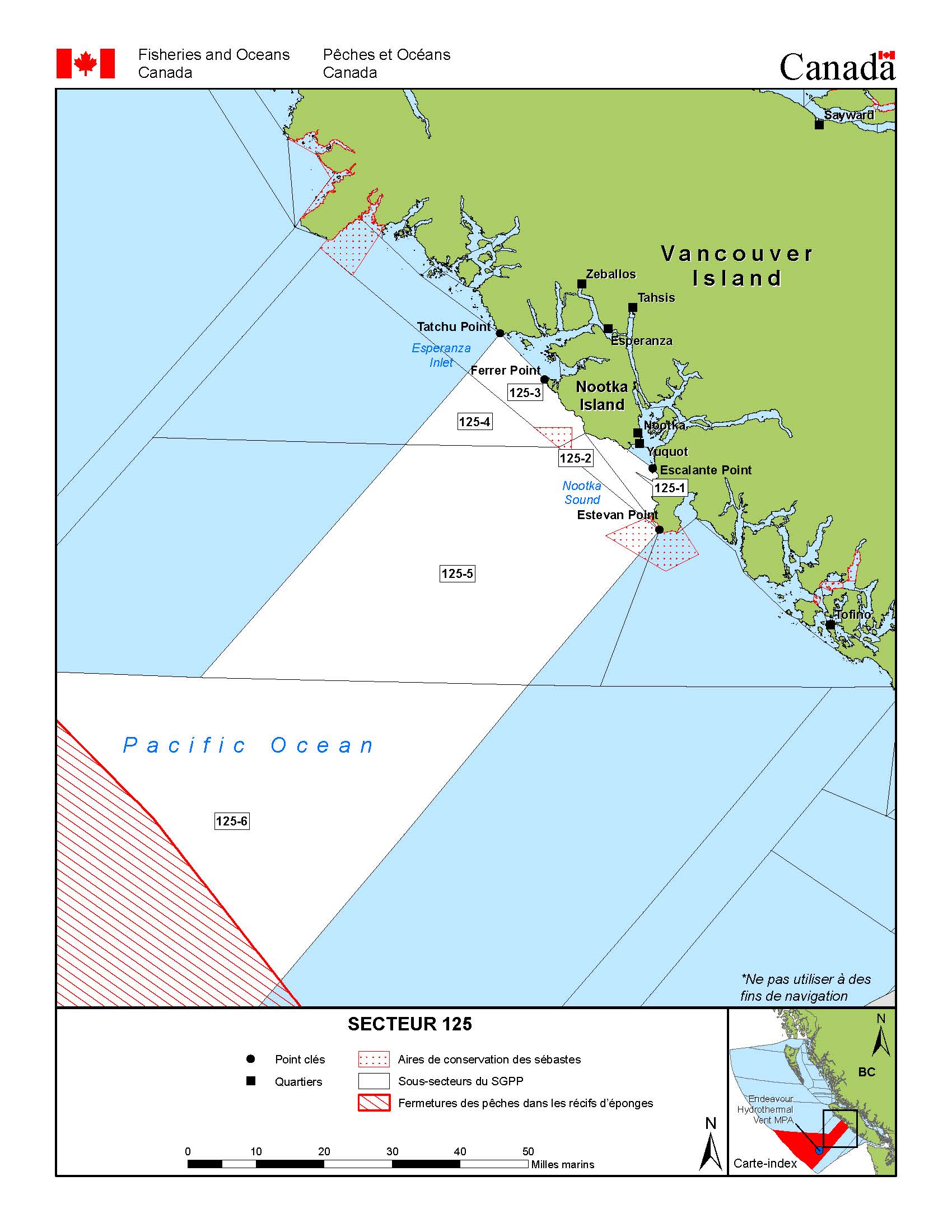 Carte: Secteur de gestion des pêches 125