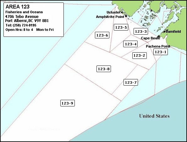 Management Area 123 Pacific Region The map below shows the Subareas 