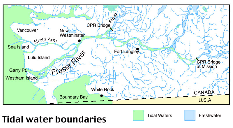 Map: Fraser River Tidal Limits