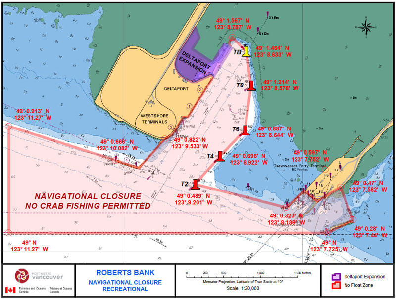 Map: Crab fishing Closure Deltaport