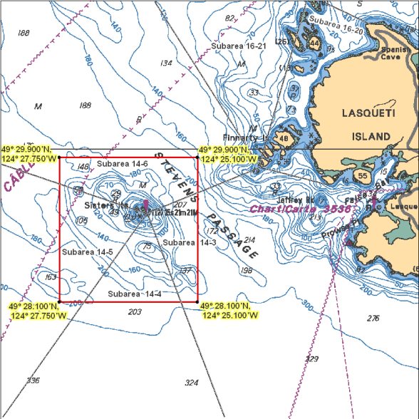 BC tidal area 14 - Comox, Parksville, Denman and Hornby Islands