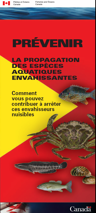 Illustration : Page couverture de la brochure portant sur la propagation des especes aquatiques envahissantes.