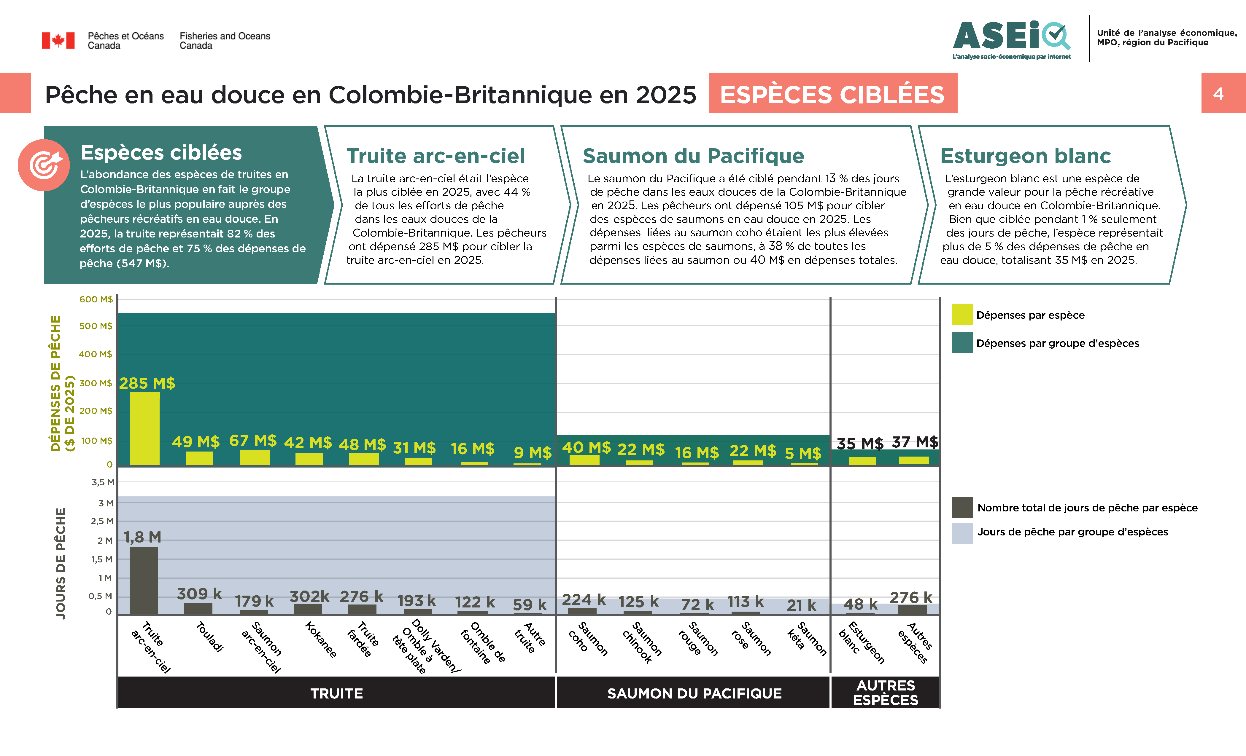 Infographie : Espèces cibles de la pêche en eau douce de la C.-B. en 2025