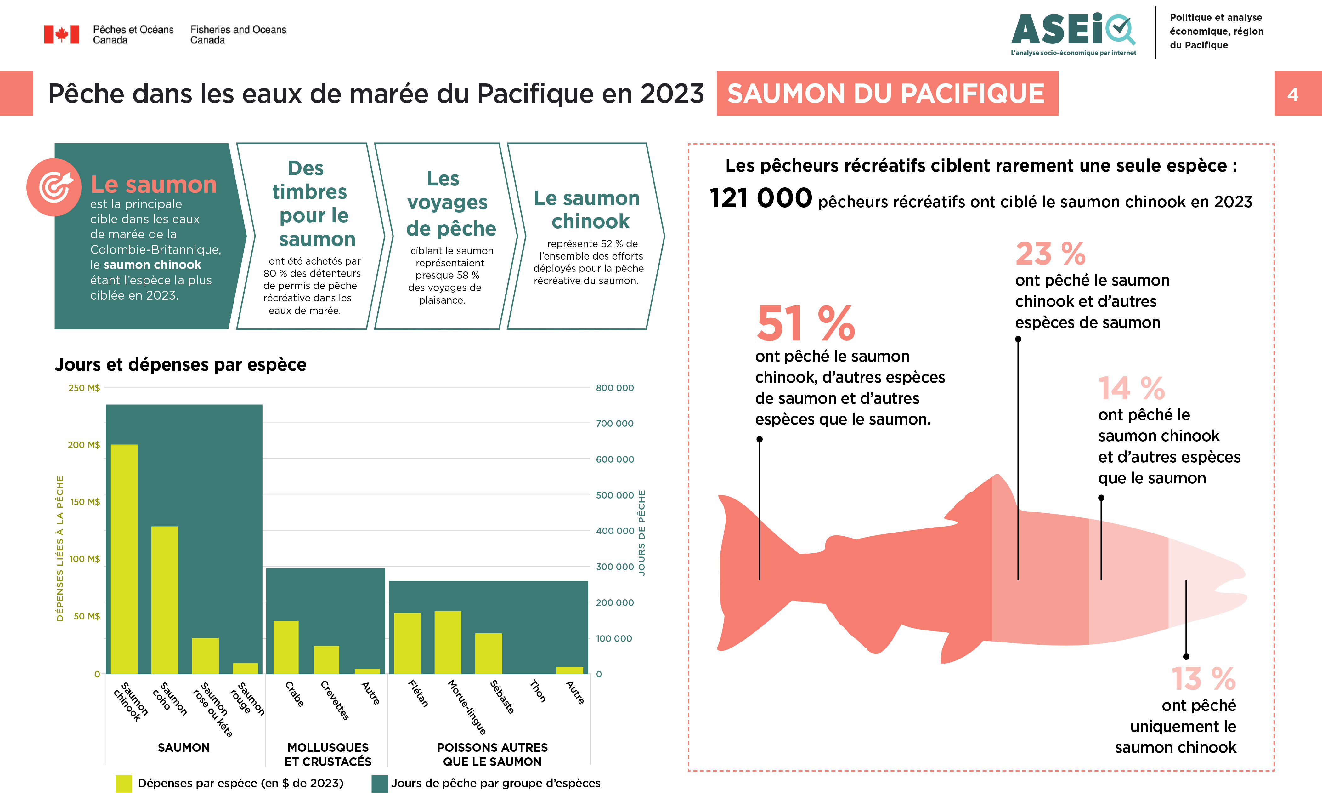 Photo : infographie sur la pêche en eau de marée du Pacifique 2023, saumon du Pacifique