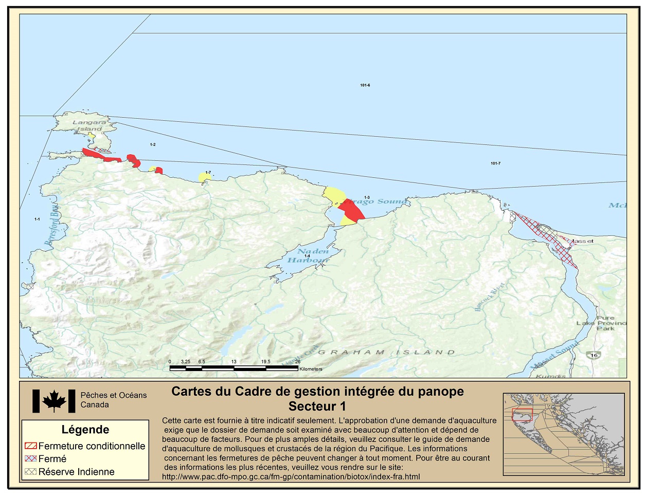 Map: Pacific Region Fisheries Management Area 1