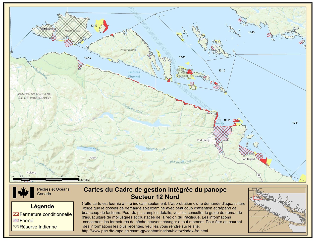Map: Pacific Region Fisheries Management Area 12 North
