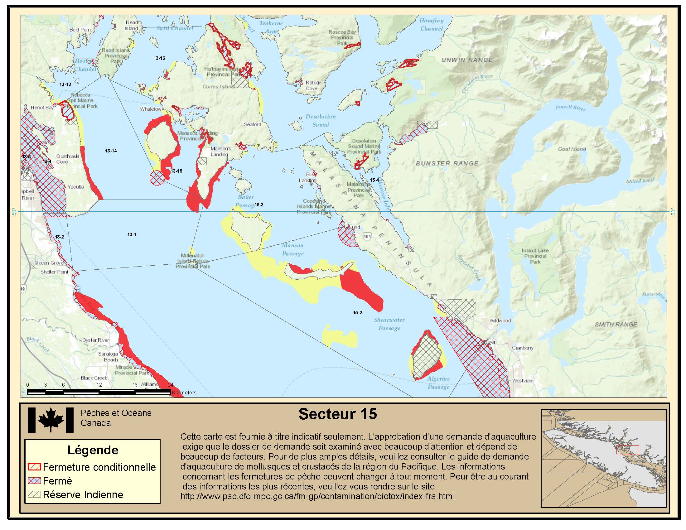 Map: Pacific Region Fisheries Management Area 15 North