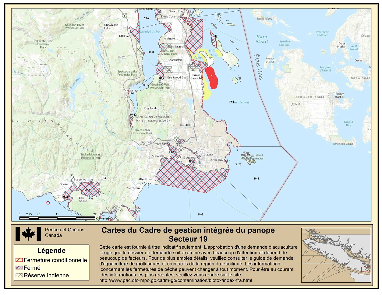 Map: Pacific Region Fisheries Management Area 19