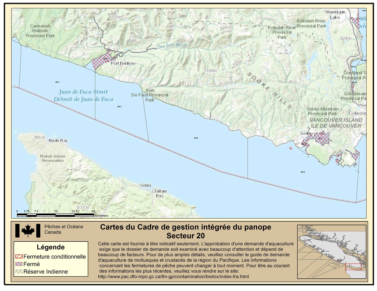 Map: Pacific Region Fisheries Management Area 20