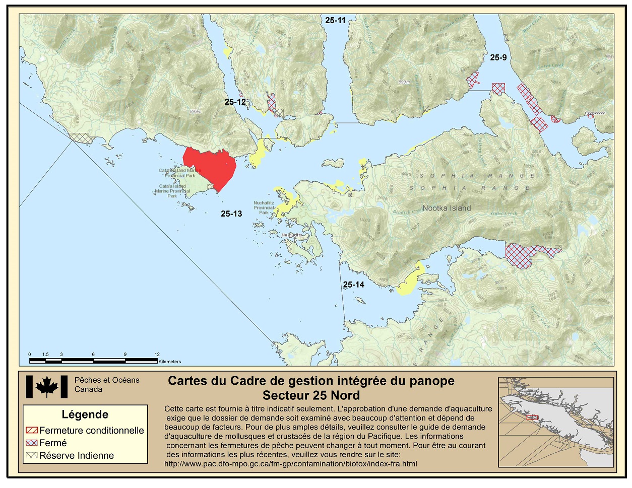 Map: Pacific Region Fisheries Management Area 25 North