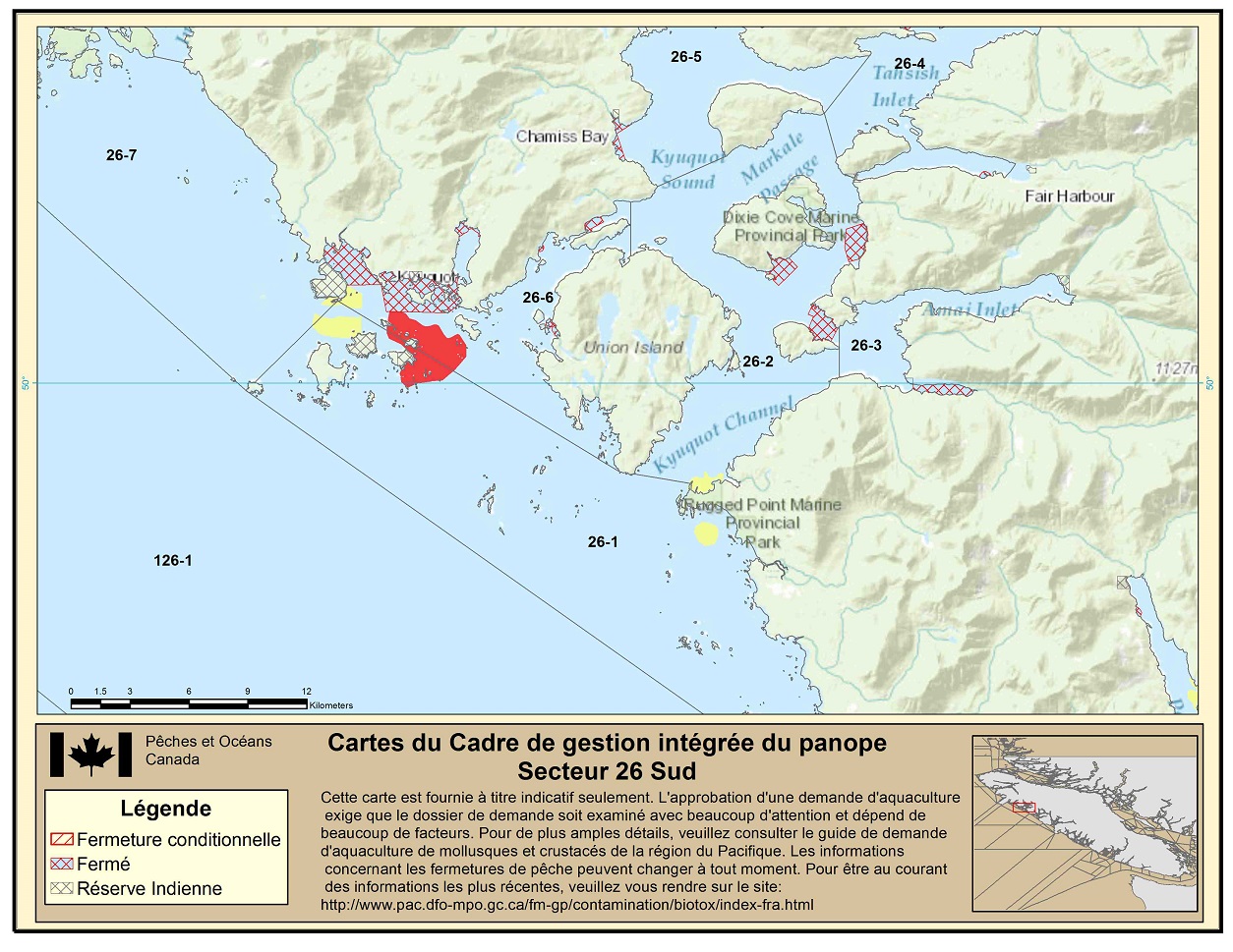 Map: Pacific Region Fisheries Management Area 26 South