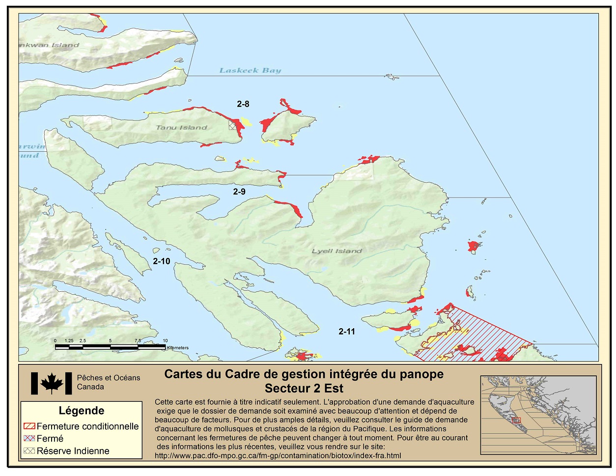 Map: Pacific Region Fisheries Management Area 2 East 2