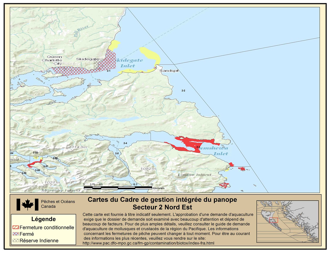 Map: Pacific Region Fisheries Management Area 2 North East