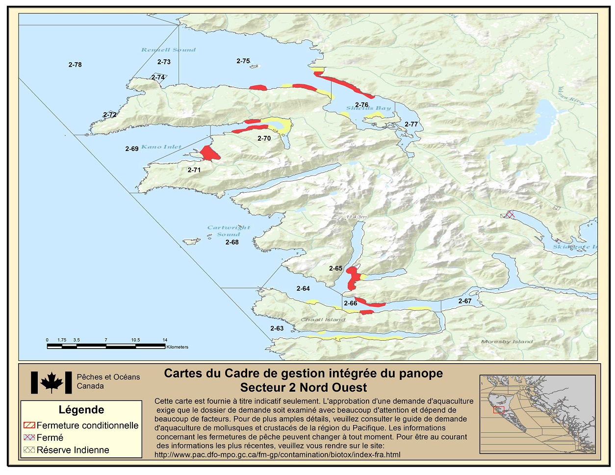 Map: Pacific Region Fisheries Management Area 2 North West