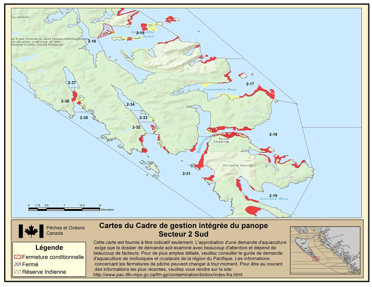 Map: Pacific Region Fisheries Management Area 2 South