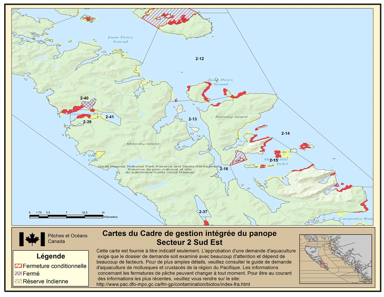 Map: Pacific Region Fisheries Management Area 2 South East