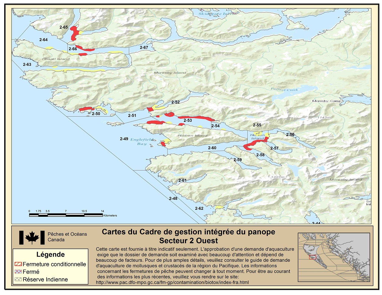 Map: Pacific Region Fisheries Management Area 2 West