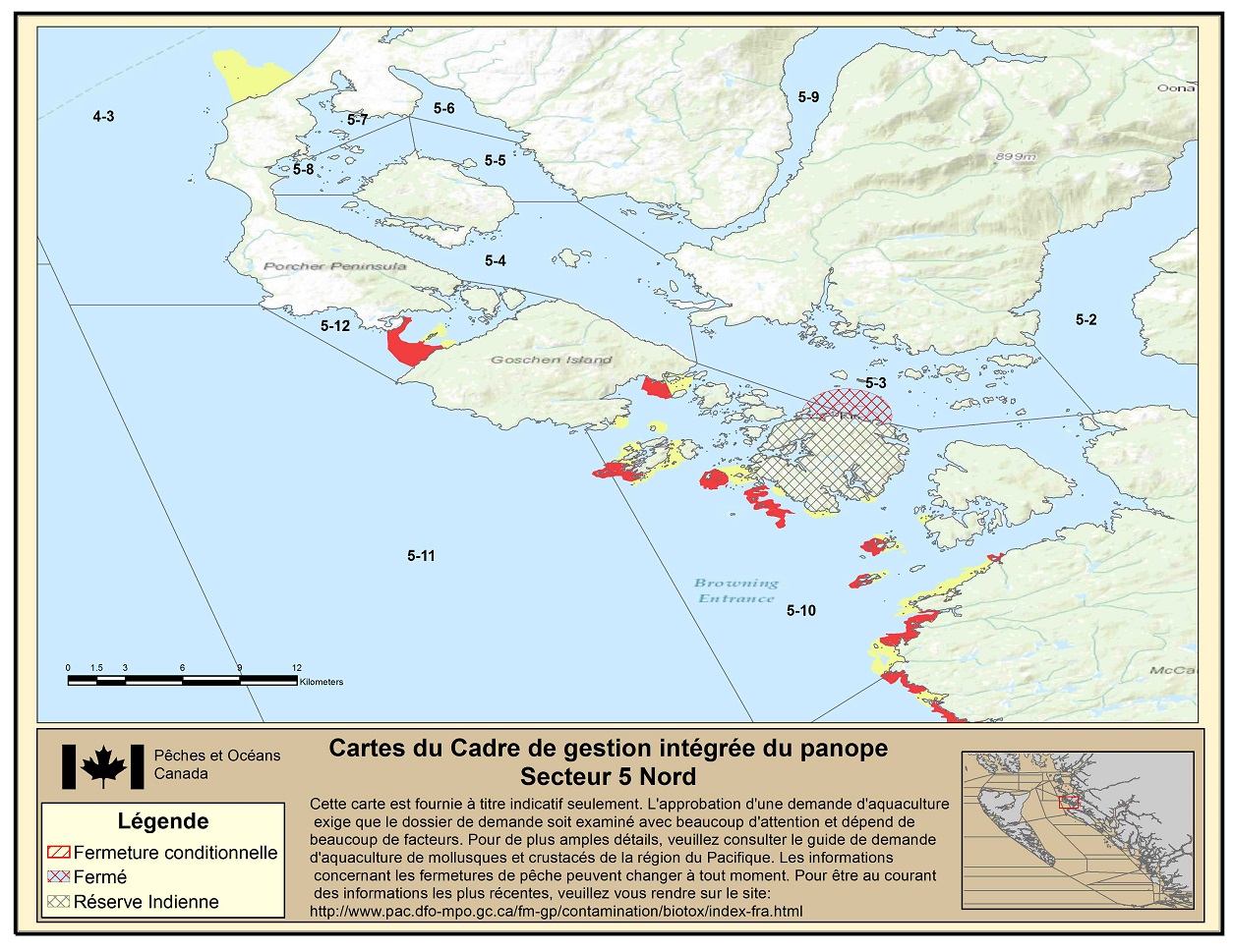 Map: Pacific Region Fisheries Management Area 5 North