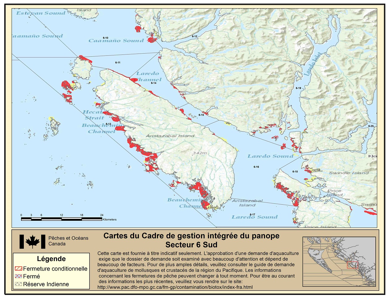 Map: Pacific Region Fisheries Management Area 6 South