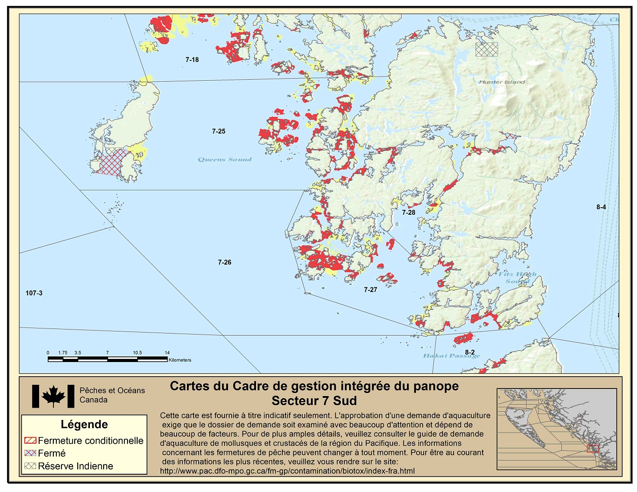 Map: Pacific Region Fisheries Management Area 7 South