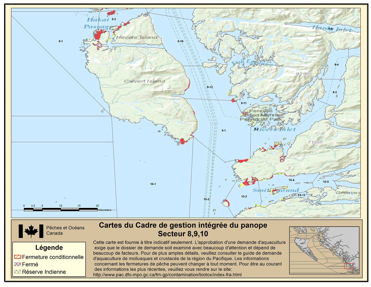 Map: Pacific Region Fisheries Management Area 8