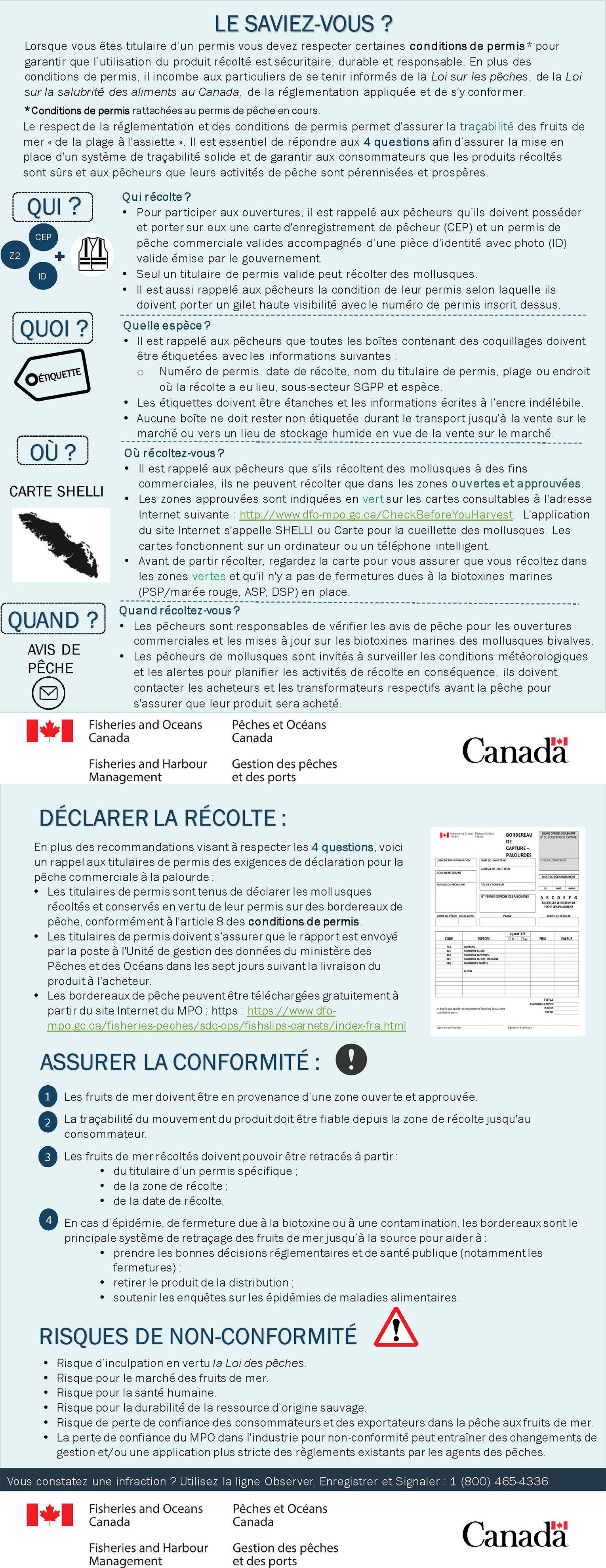 PDF : Le saviez-vous&nbsp;? Traçabilité des palourdes sauvages conditions de permis