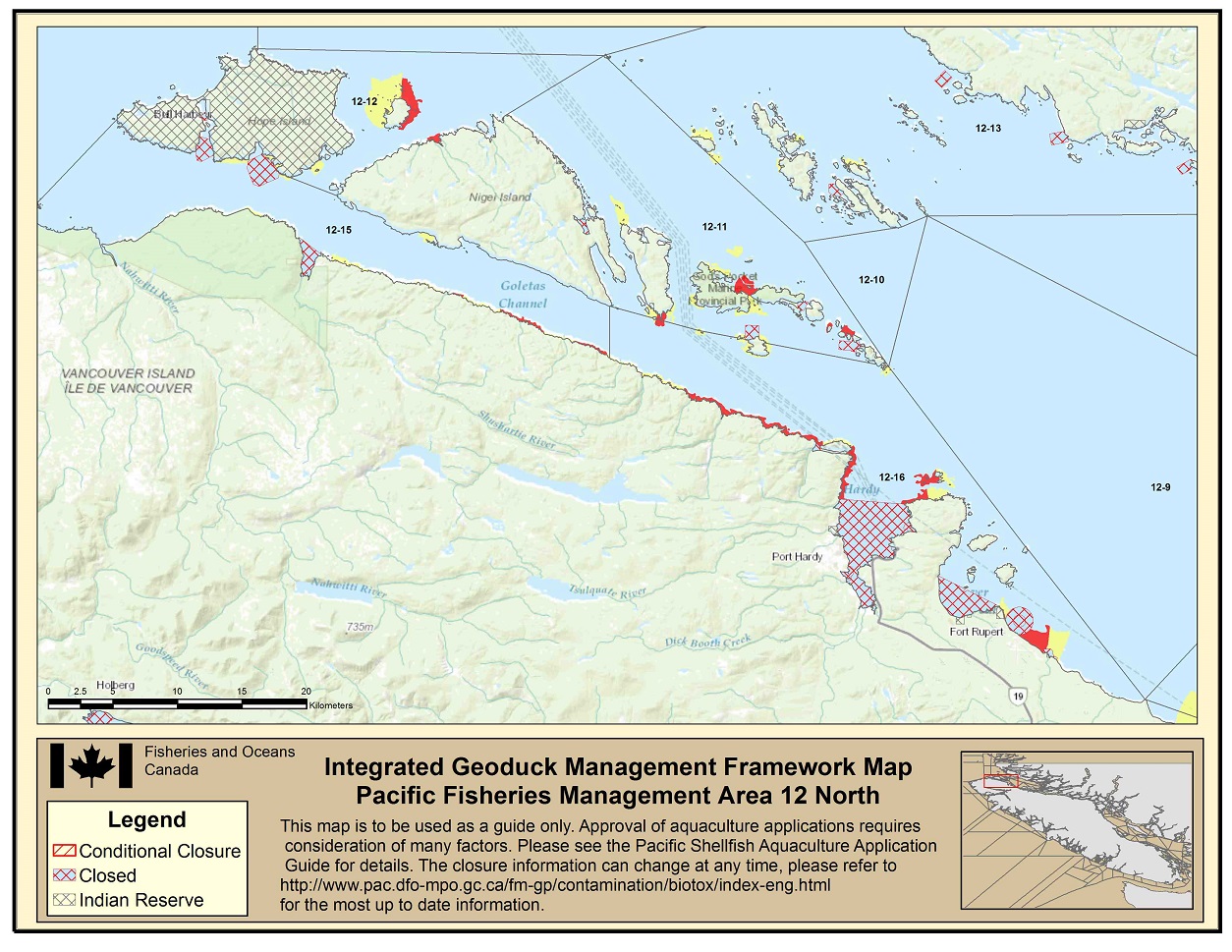 Map: Pacific Region Fisheries Management Area 12 North