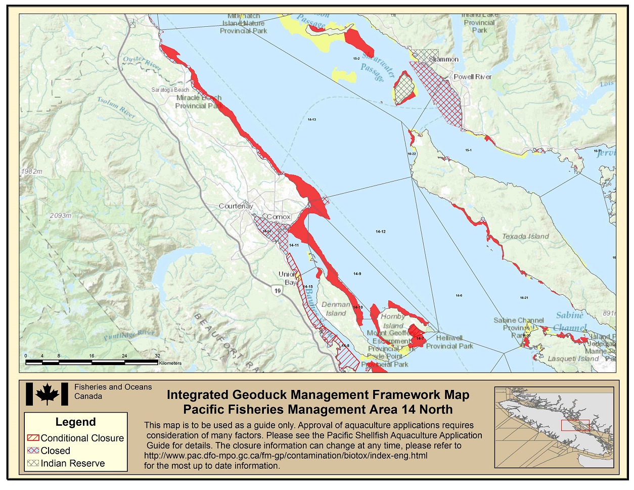 Map: Pacific Region Fisheries Management Area 14 North