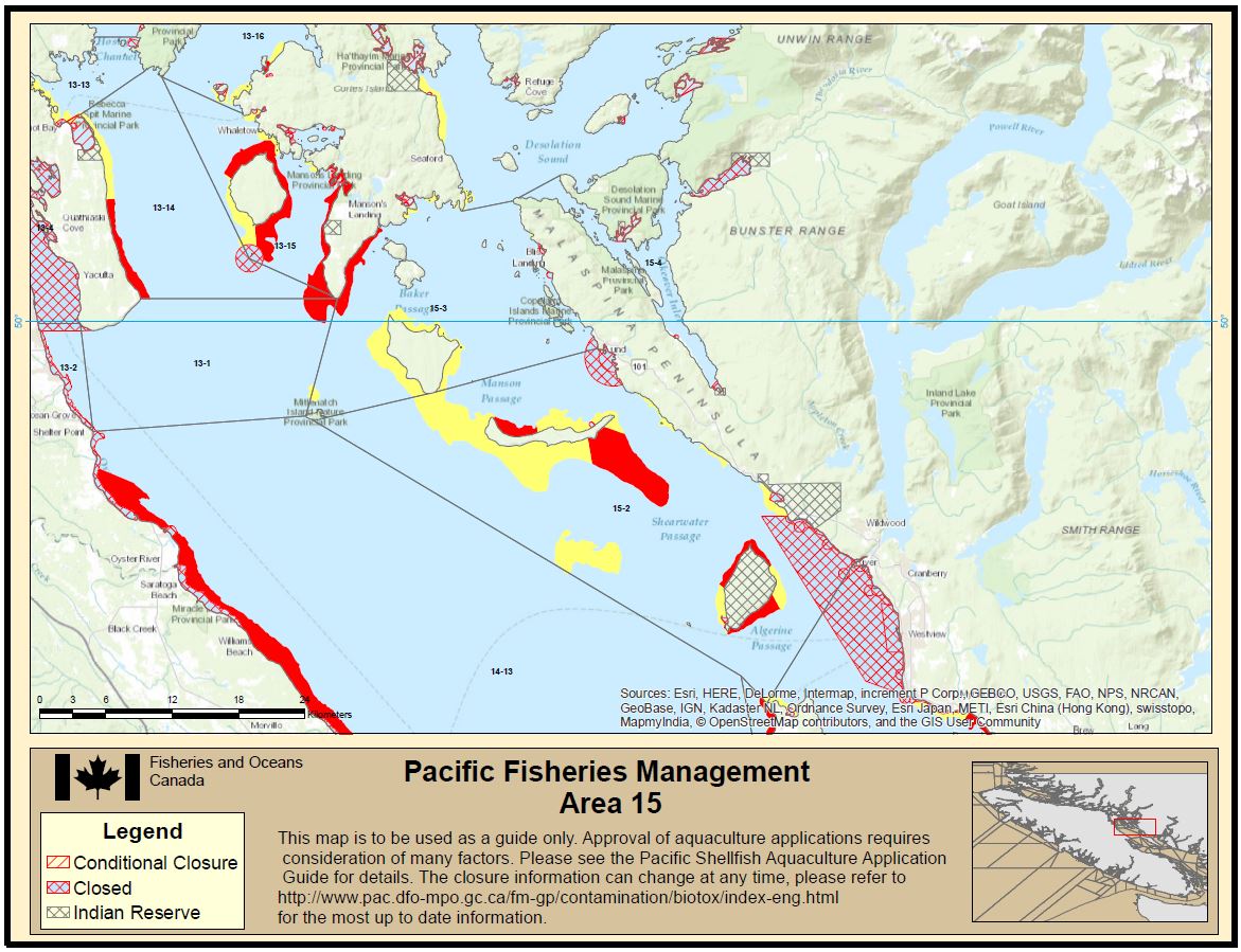 Map: Pacific Region Fisheries Management Area 15 North