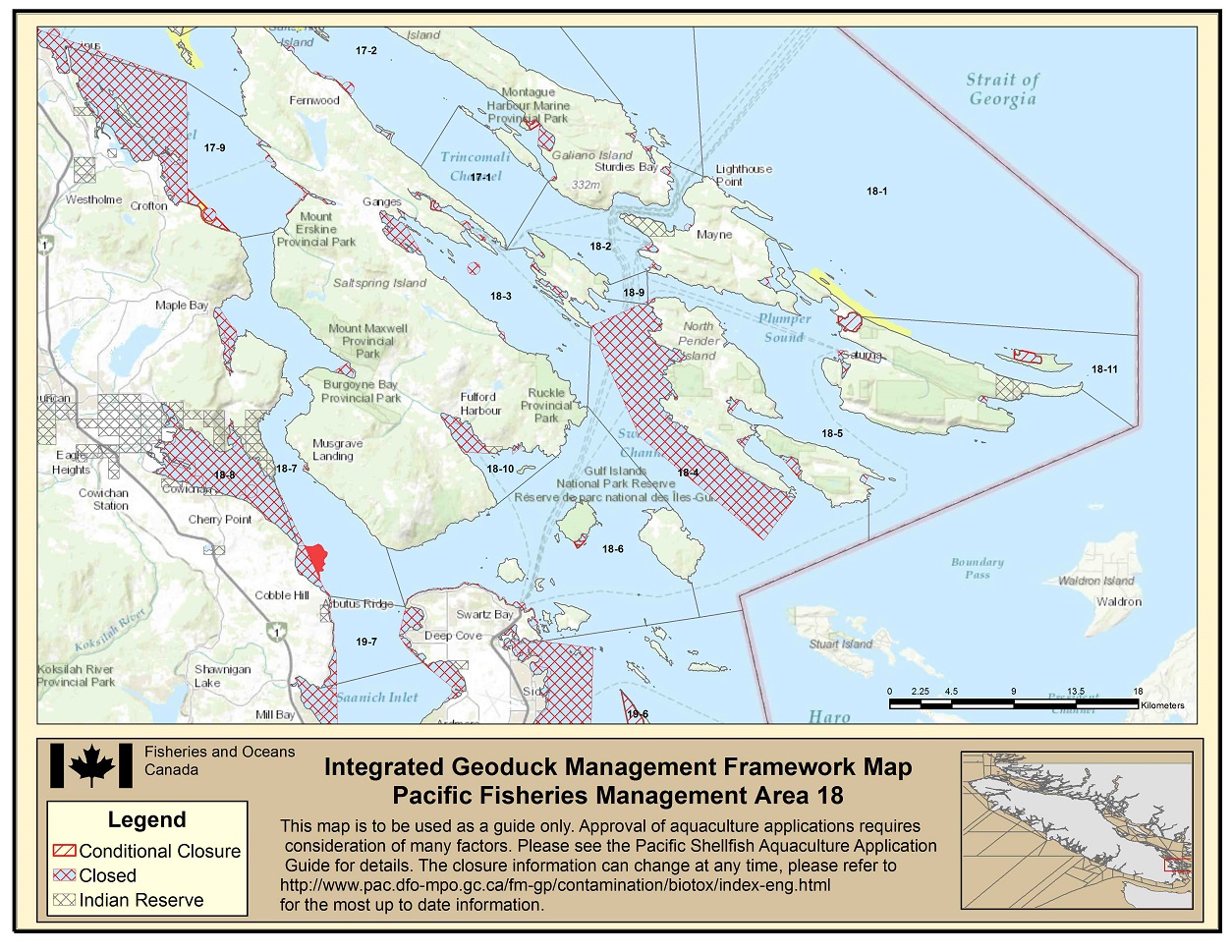 Map: Pacific Region Fisheries Management Area 18