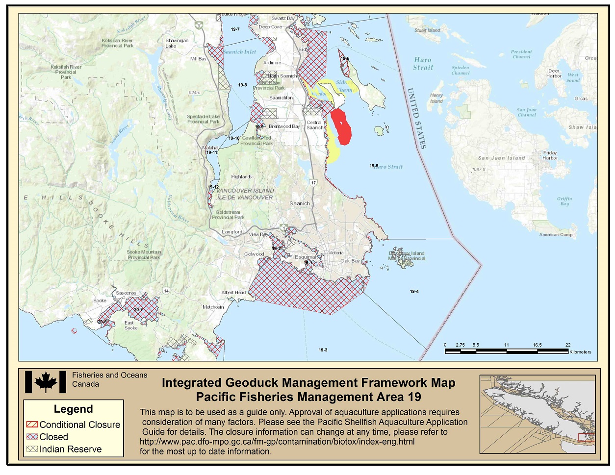 Map: Pacific Region Fisheries Management Area 19