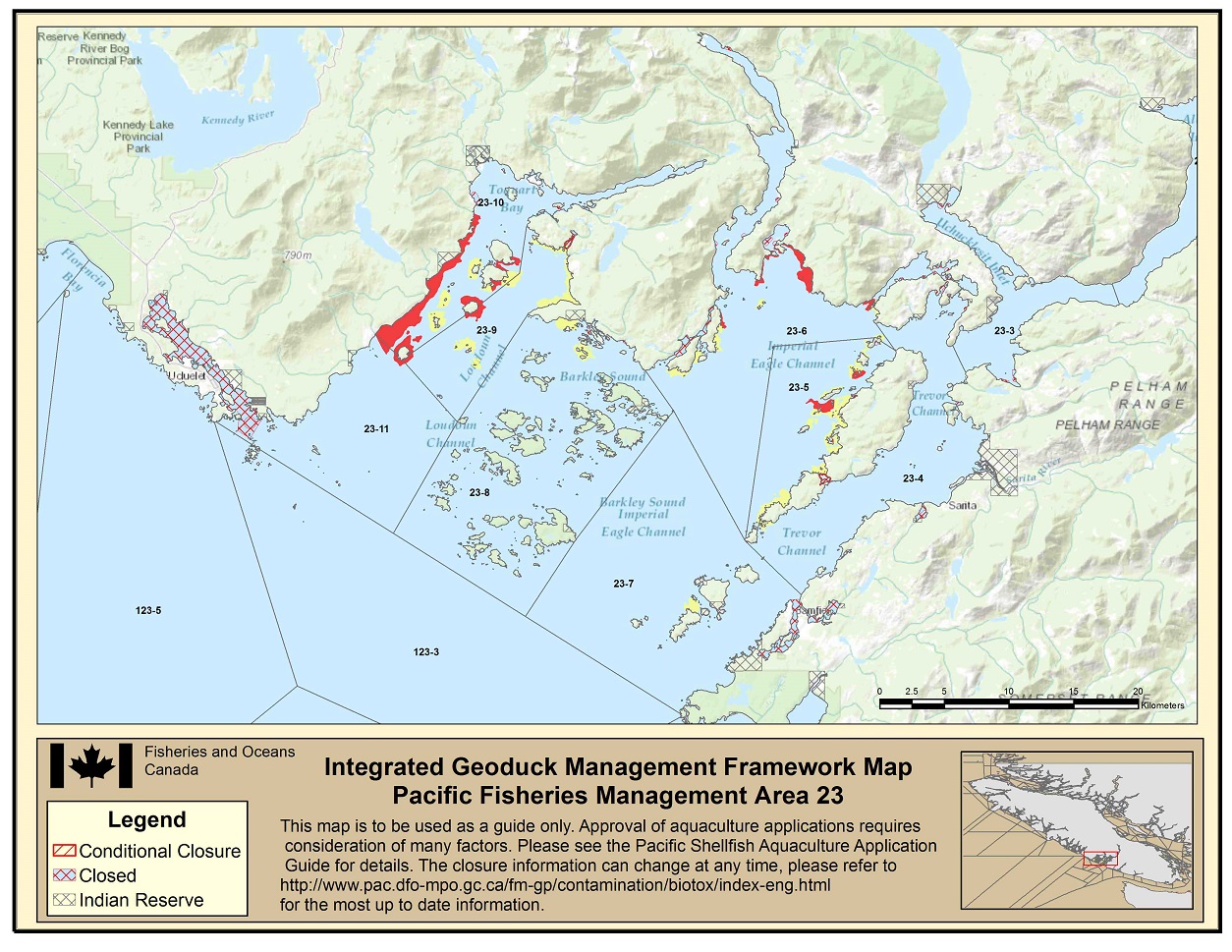 Map: Pacific Region Fisheries Management Area 23