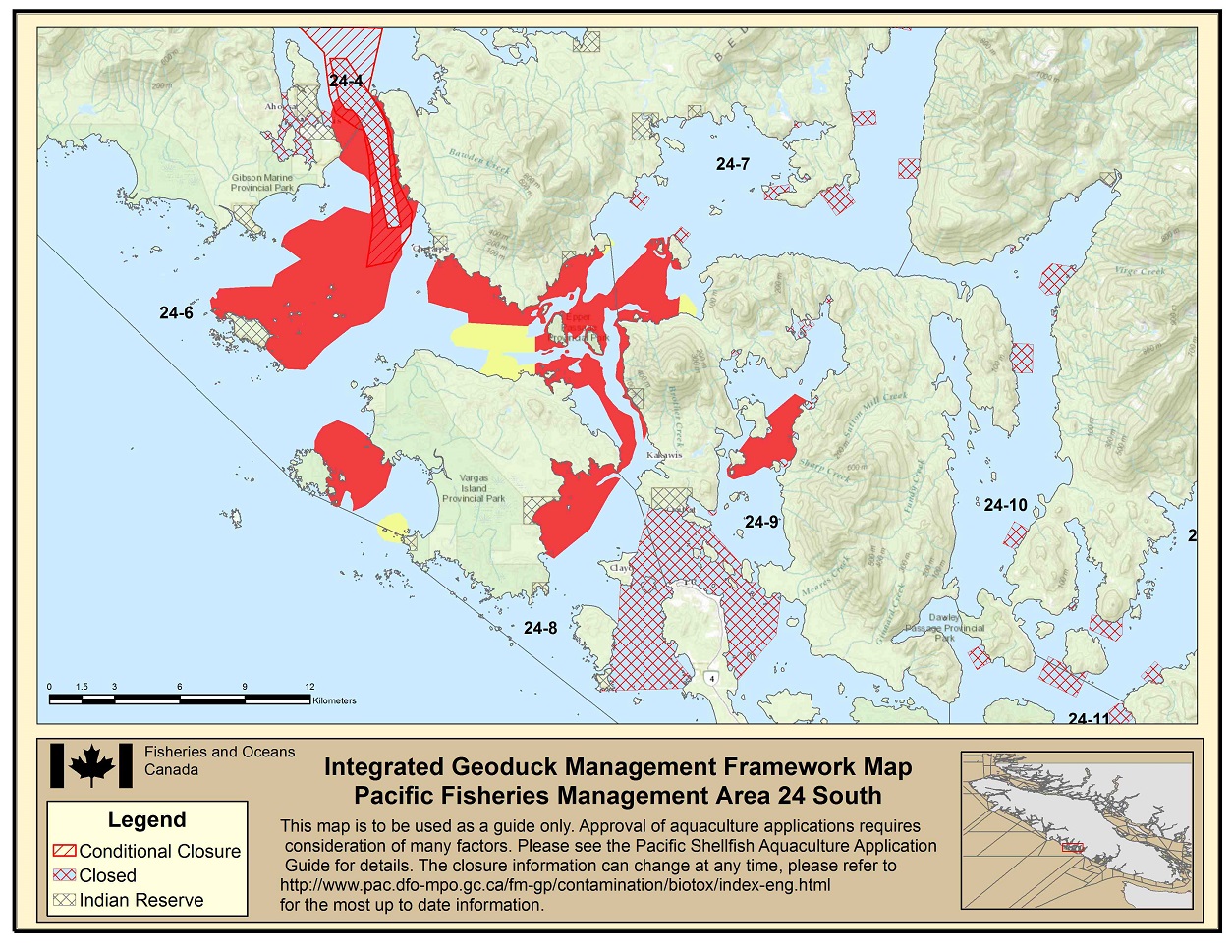 Map: Pacific Region Fisheries Management Area 24 South