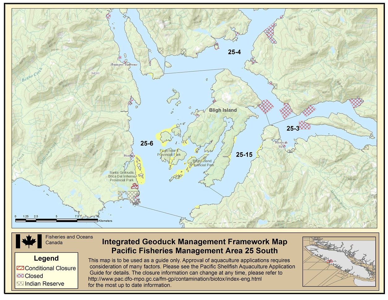 Map: Pacific Region Fisheries Management Area 25 South