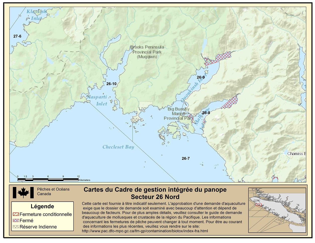 Map: Pacific Region Fisheries Management Area 26 North
