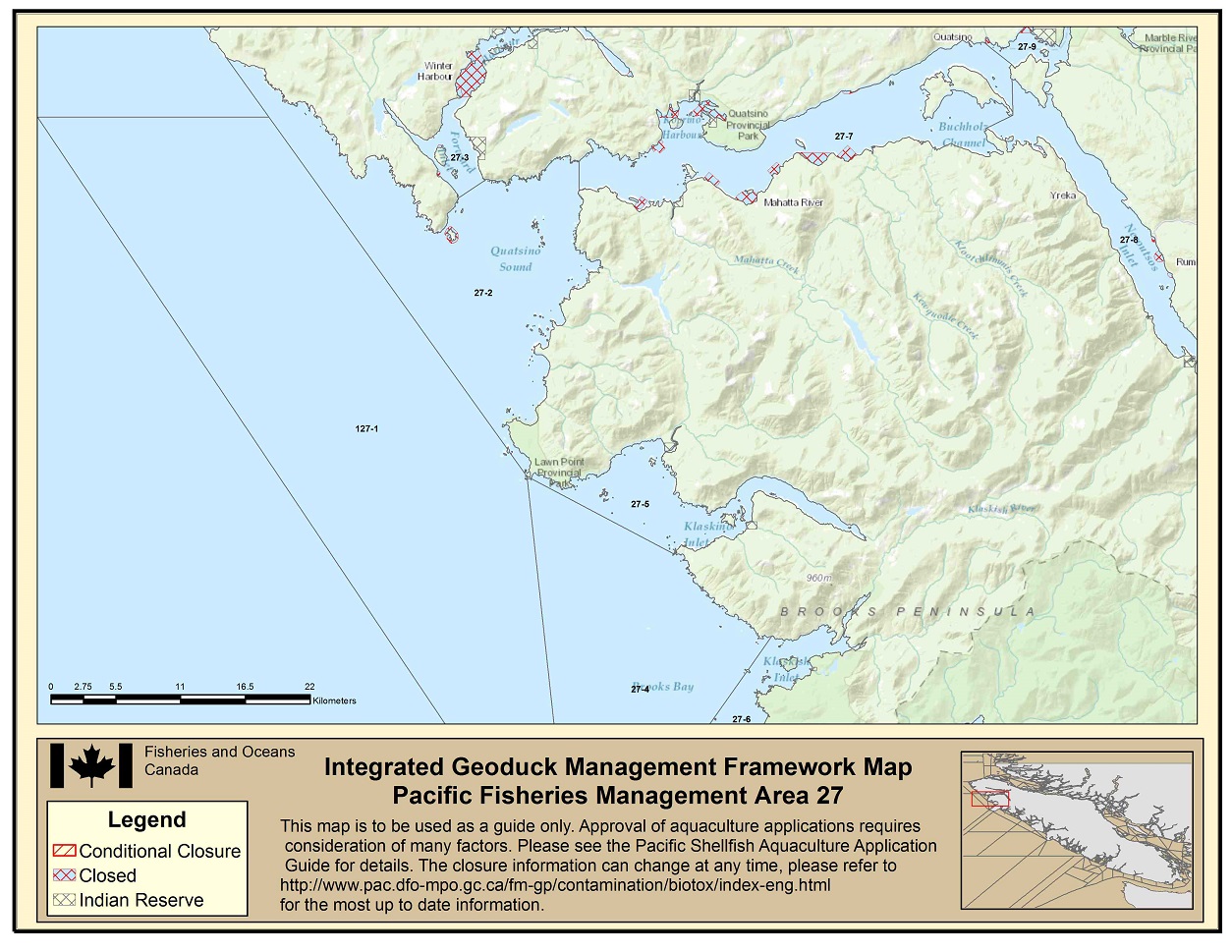 Map: Pacific Region Fisheries Management Area 27
