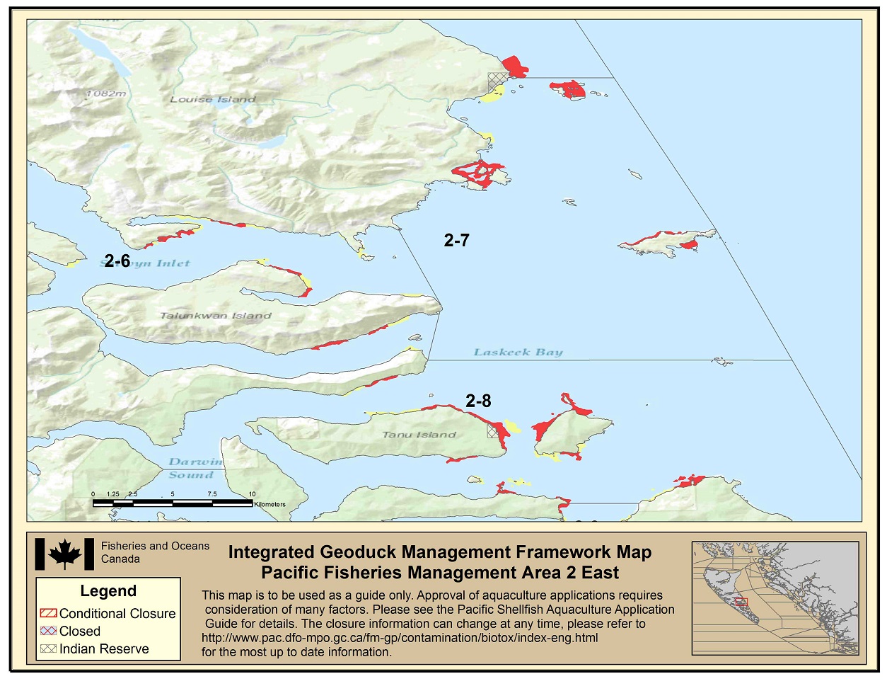 Map: Pacific Region Fisheries Management Area 2 East 1