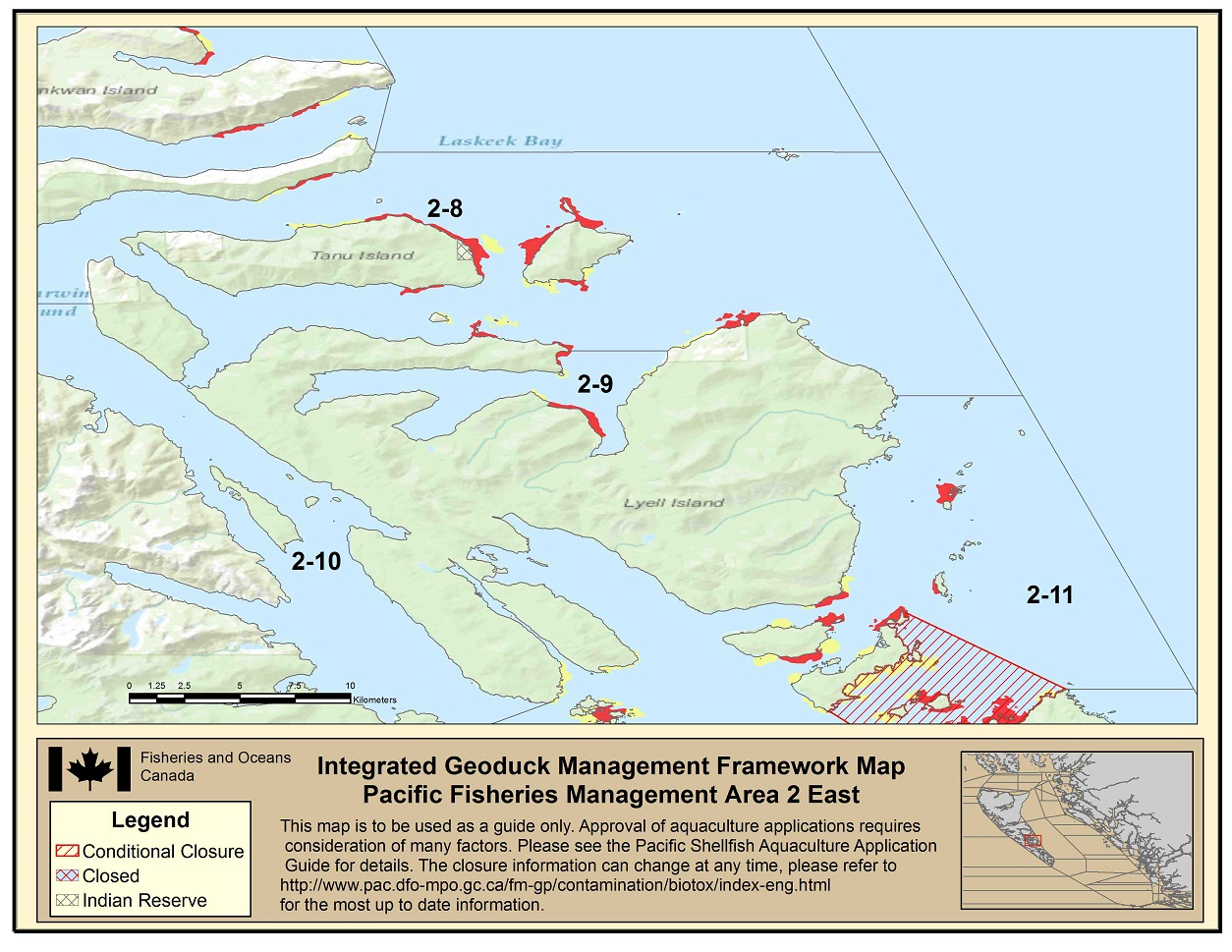 Map: Pacific Region Fisheries Management Area 2 East 2
