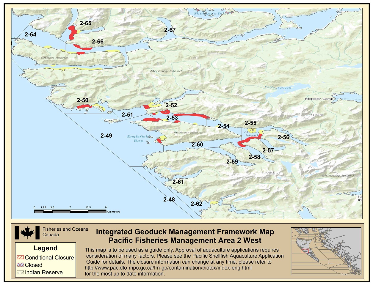Map: Pacific Region Fisheries Management Area 2 West