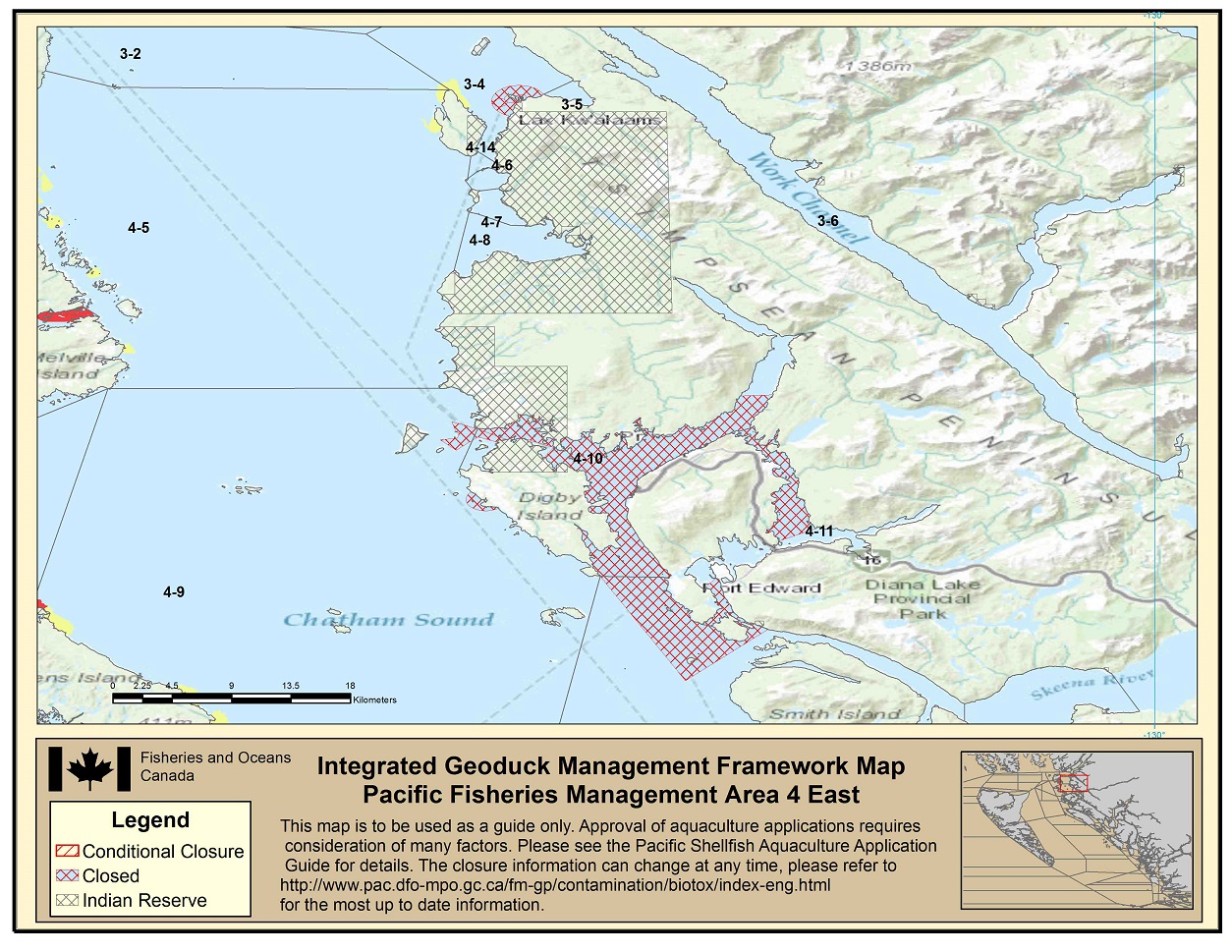 Map: Pacific Region Fisheries Management Area 4 East