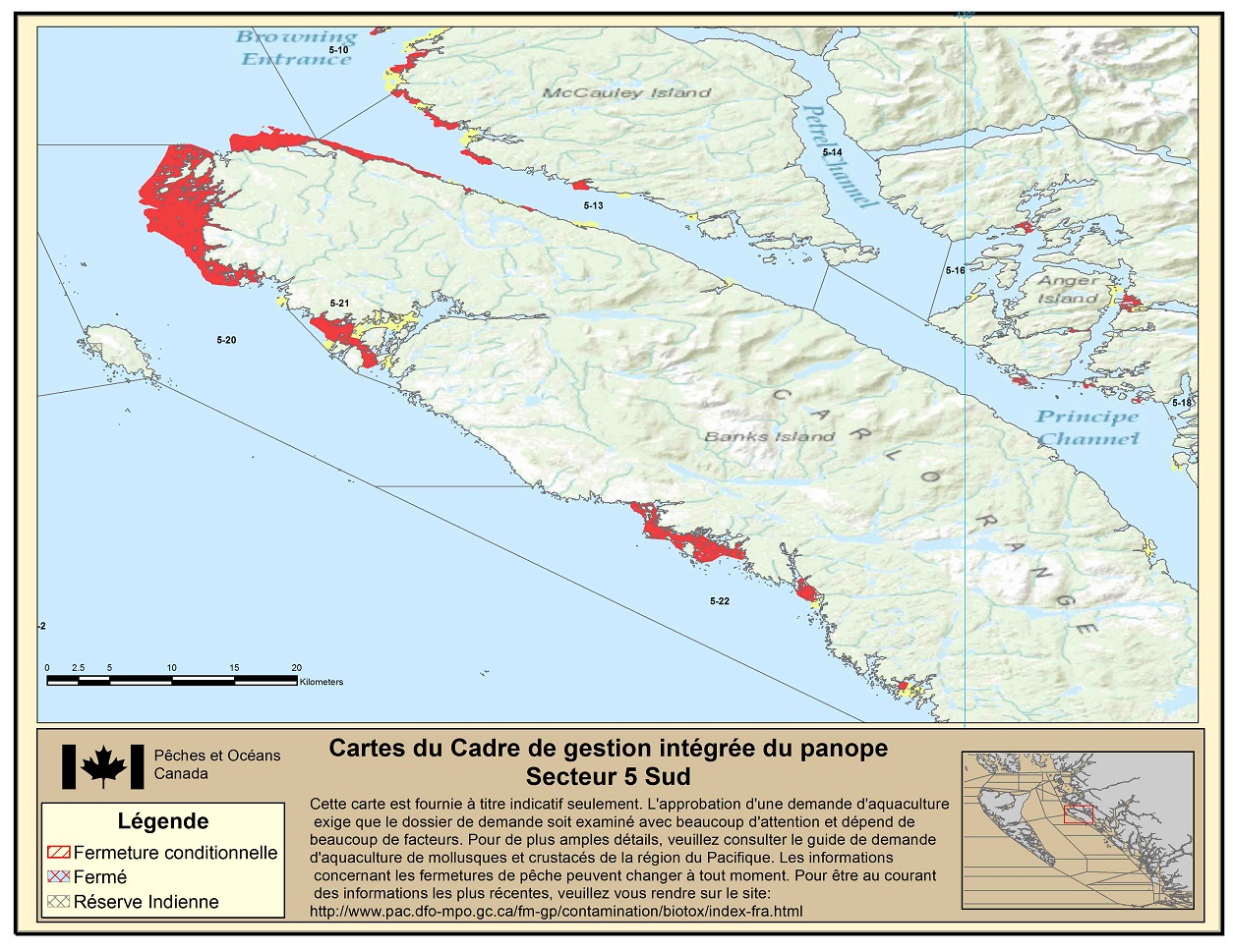 Map: Pacific Region Fisheries Management Area 5 South