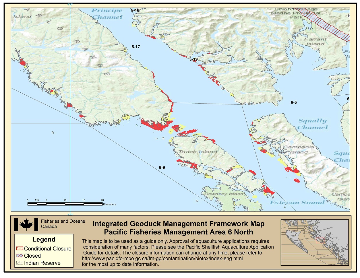 Map: Pacific Region Fisheries Management Area 6 North