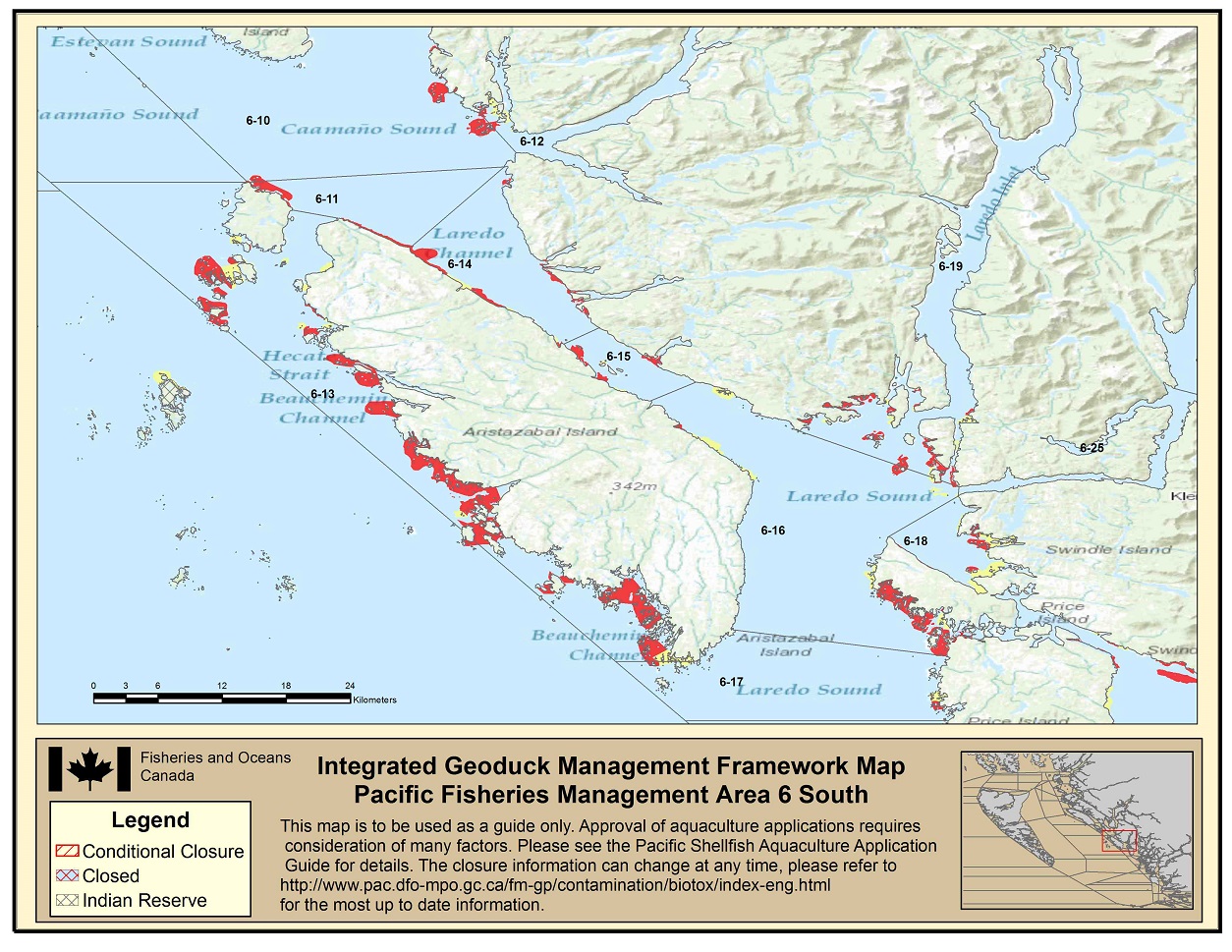 Map: Pacific Region Fisheries Management Area 6 South