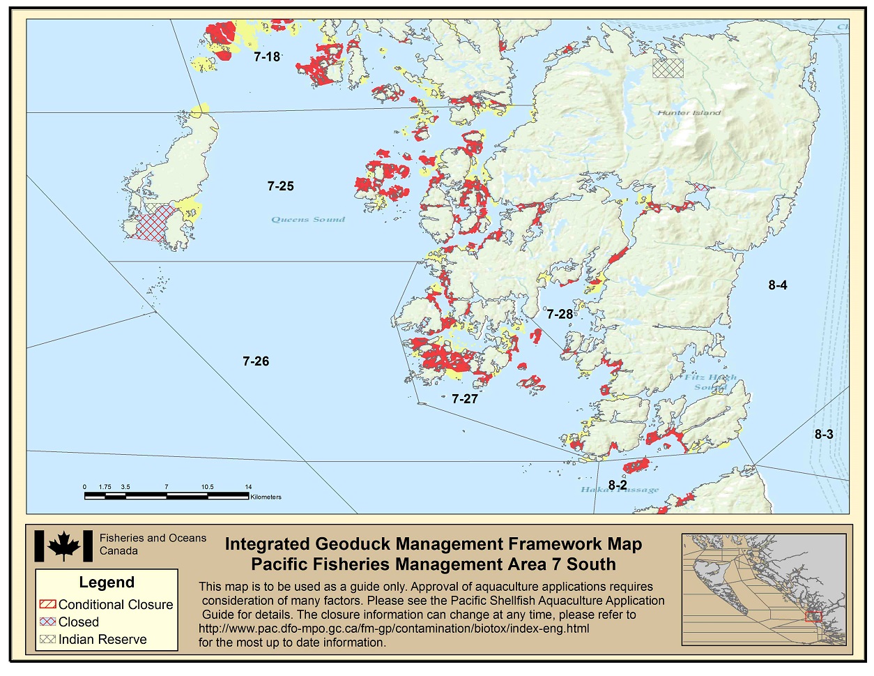 Map: Pacific Region Fisheries Management Area 7 South